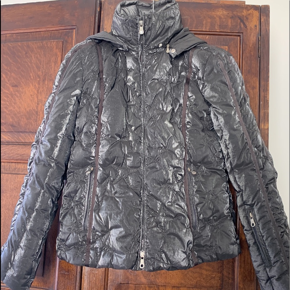 Down filled metallic ski jacket
